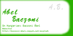 abel baczoni business card
